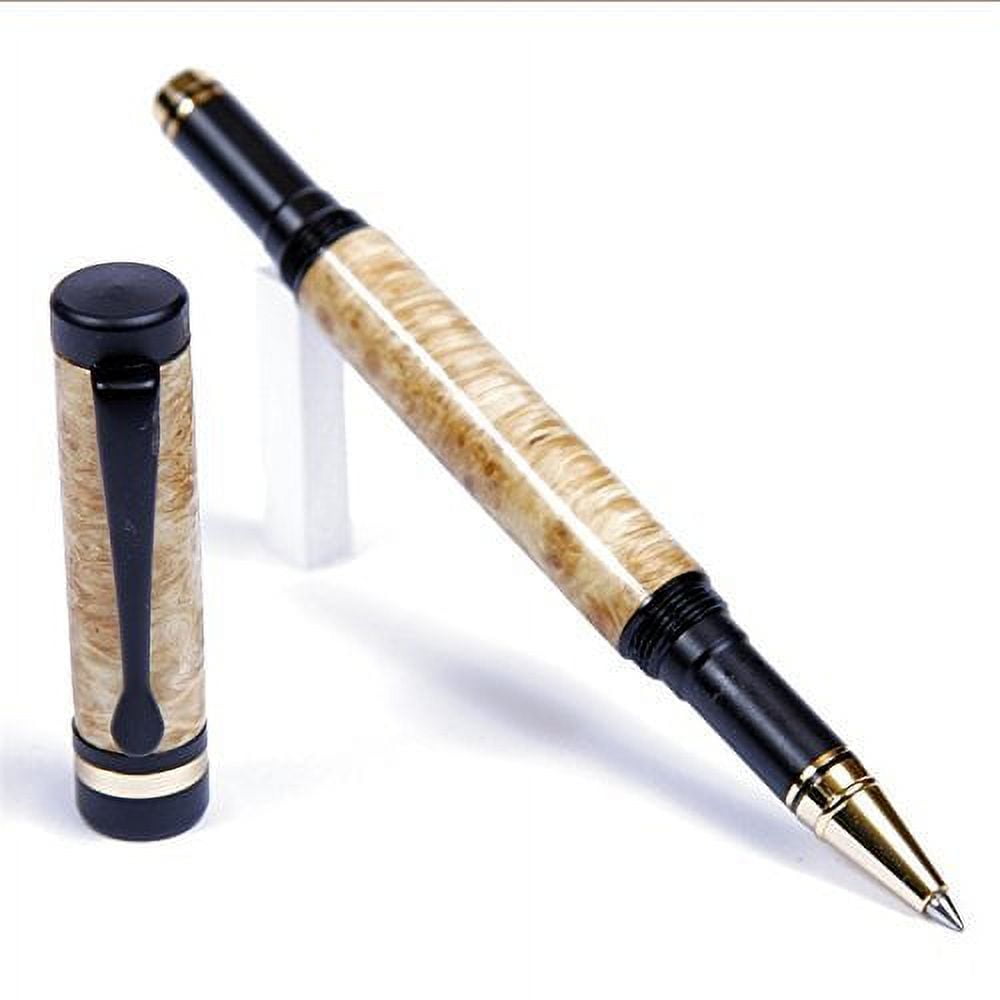 Lanier Pens - Classic Rollerball Pen - Black Enamel Plating - Box Elder