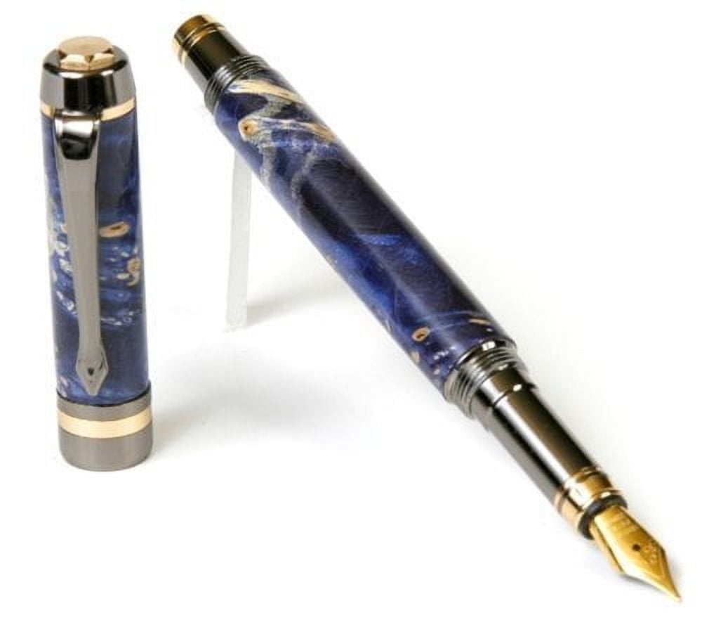 Lanier Pens - Elite Fountain Pen - Gun Metal - Blue Box Elder