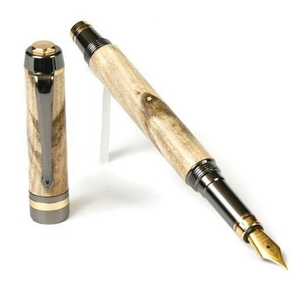 Lanier Pens - Elite Fountain Pen - Gun Metal - Splated Hackberry