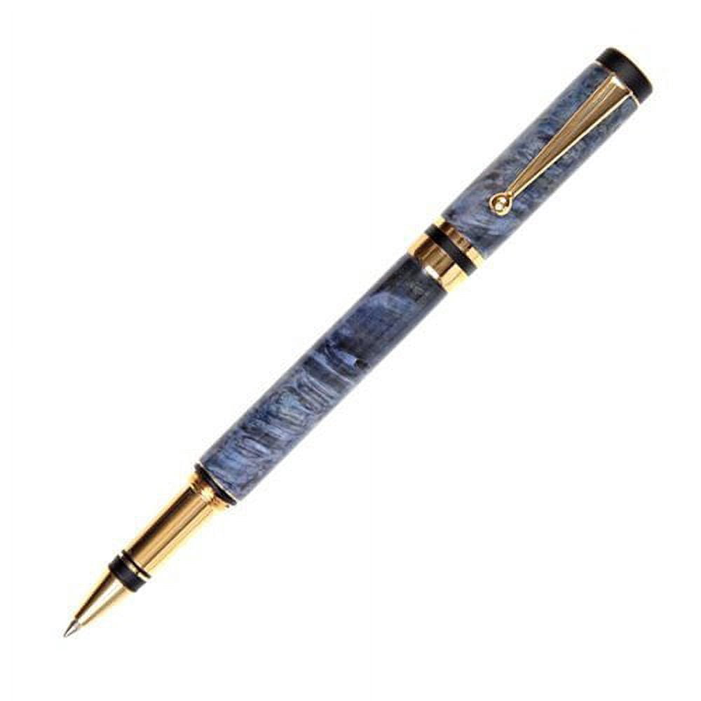 Lanier Pens - Elite Rollerball Pen - 24kt Gold Plating - Blue Box Elder