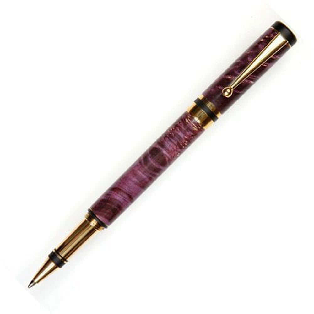 Lanier Pens - Elite Rollerball Pen - 24kt Gold Plating- Purple Box Elder