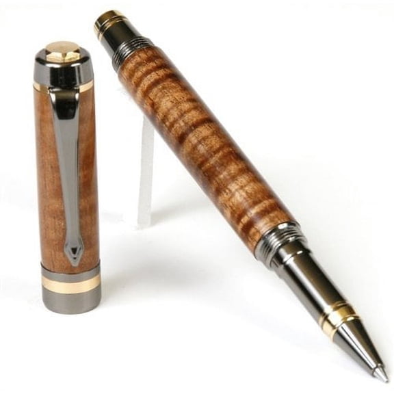 Lanier Pens - Elite Rollerball Pen - Gun Metal Plating- Hawaiian Koa
