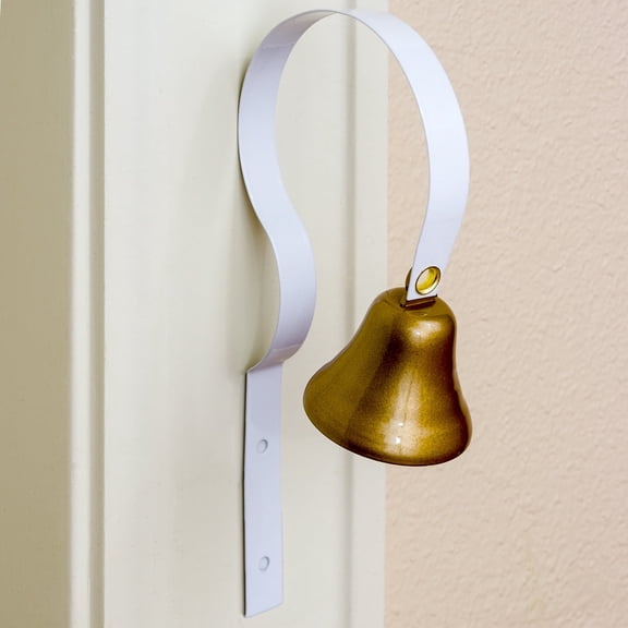 Lanier Shopkeepers Bell, Solid Brass Metal Door Bell, White