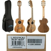 Lanikai ACST-6CET Solid Top Acacia 6 String Tenor Ukulele W/ Kula Preamp & Gig B
