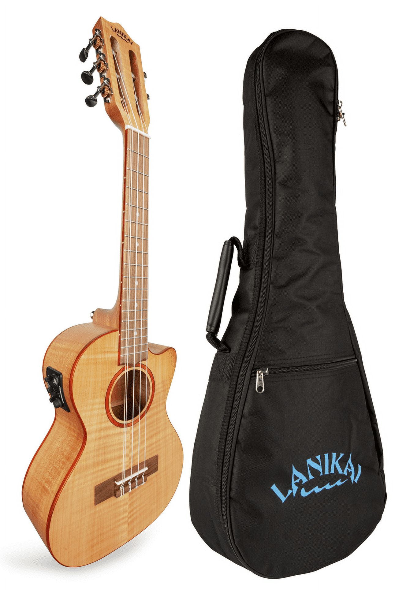 Lanikai FM-5CET Flame Maple 5-String Acoustic Electric Baritone Ukulele with Bag