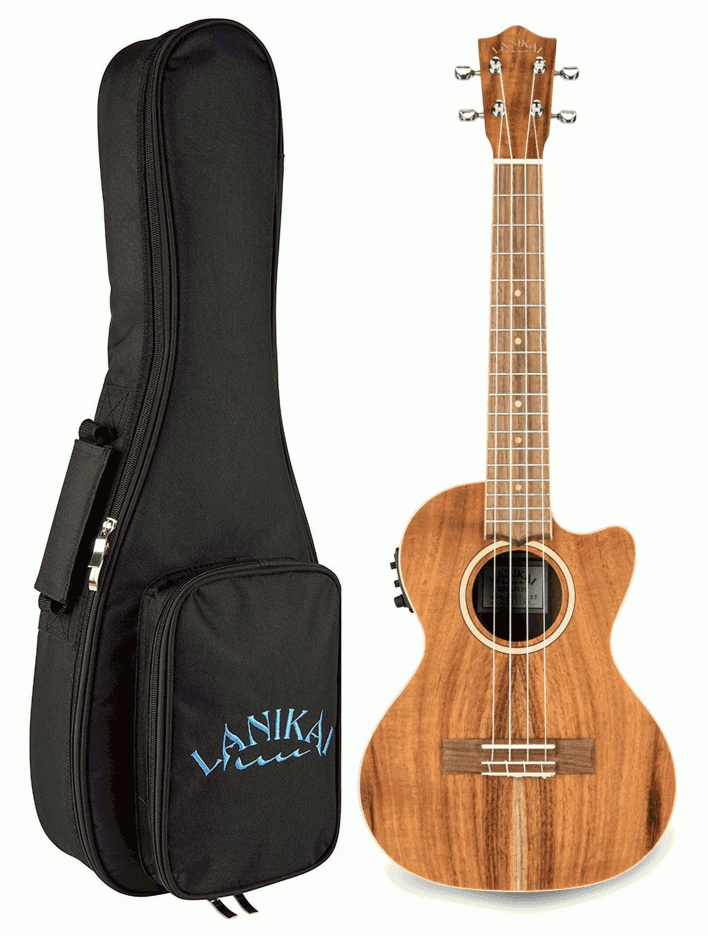 Lanikai Model ACST-CET Acoustic Electric Solid Acacia Top Tenor Ukulele w/ Bag