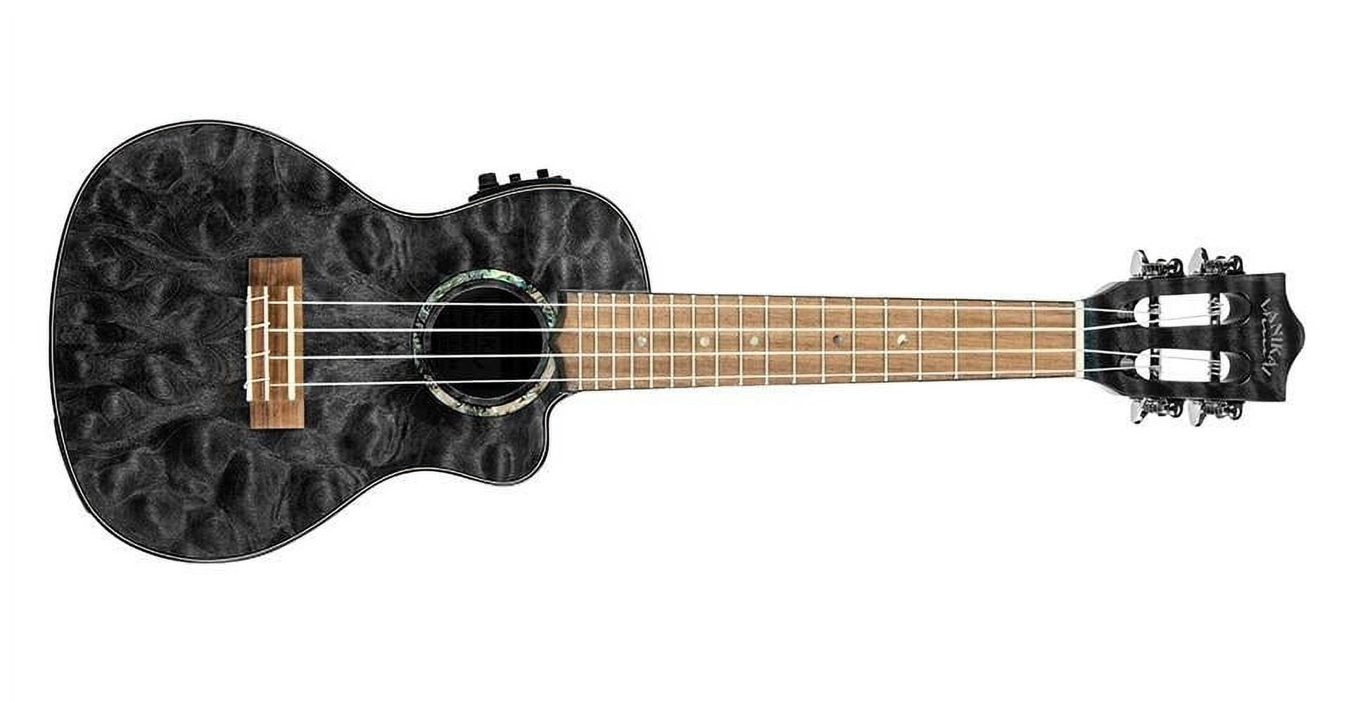 Lanikai QM-BKCEC Quilted Maple Black Stain Concert Acoustic-Electric Ukulele