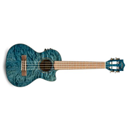 Lanikai Quilted Maple Blue stain Tenor with Kula Preamp A/E Ukulele