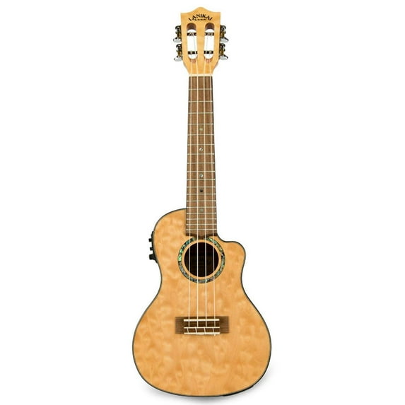 Lanikai Quilted Maple Natural Stain Concert with Kula Preamp A/E Ukulele