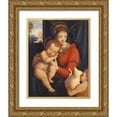 thumbnail image 1 of Lanino, Bernardino 15x18 Gold Ornate Wood Framed with Double Matting Museum Art Print Titled - The Madonna With The Sleeping Child and The Infant Baptist, 1 of 4