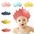 thumbnail image 1 of Shower Cap for Kids Crown Baby Shower Caps Hair Washing Hat for Toddlers Adjustable Silicone Baby Bath Hat- the Baby Bath More Fun, Prevent Water Backflow, 1 of 7