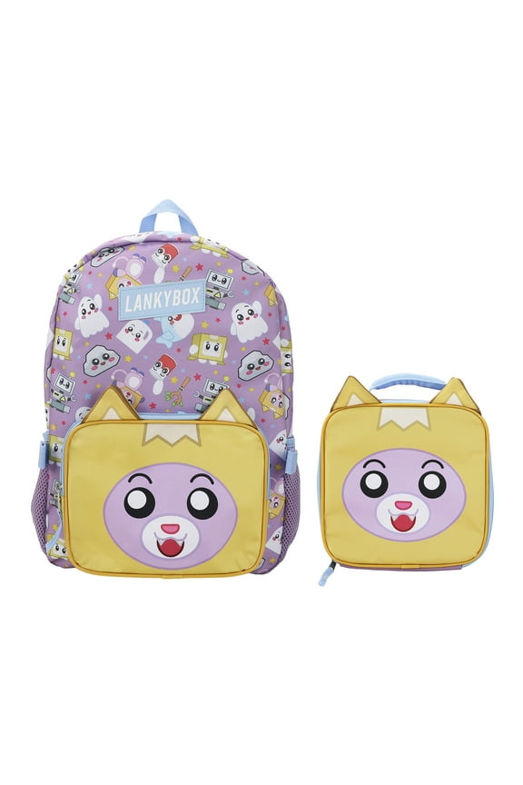 Lanky Box 2-Piece 16" Backpack & Lunch Box Set For School And Travel
