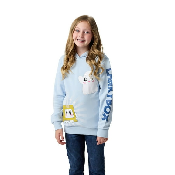 Lanky Box Boxy & Ghosty Boy's Light Blue Long Sleeve Hooded Sweatshirt-4