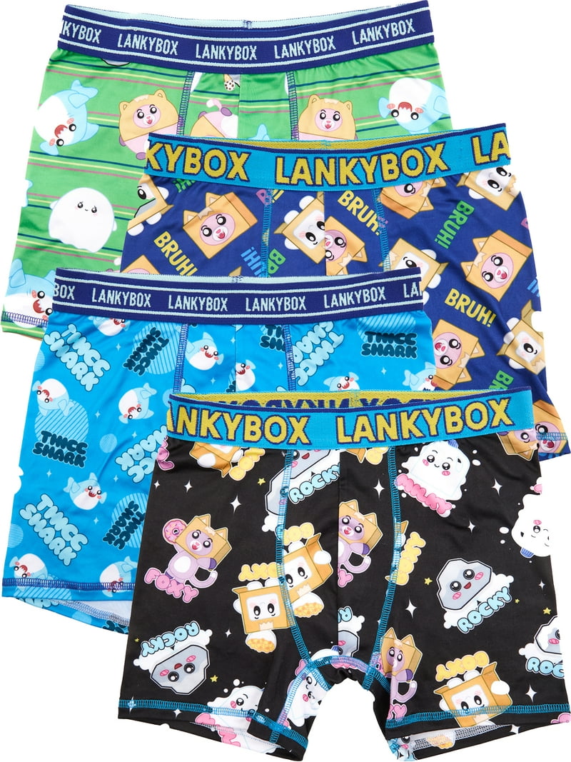 Lanky Box Boys Boxer Brief Underwear, 4-Pack, Sizes XS-XL