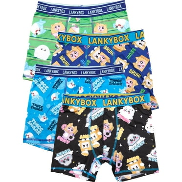 Lanky Box Boys Boxer Brief Underwear, 4-Pack, Sizes XS-XL