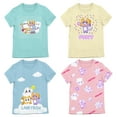 thumbnail image 1 of Lanky Box Confetti Clouds & Character Art Girl's 4-Pack Crew Neck Short Sleeve T-shirt Set-4T, 1 of 7