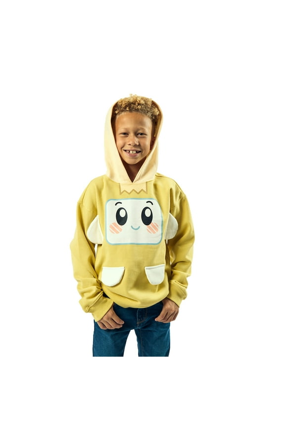 LankyBox Boxy Long Sleeve Boy's Yellow Cosplay Hoodie-3T