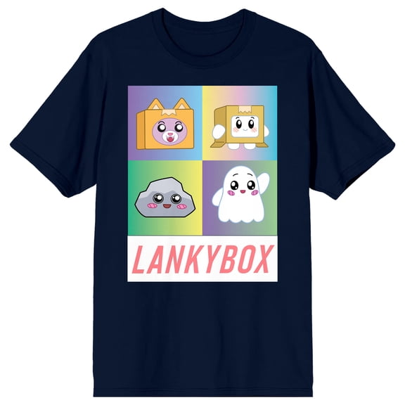 LankyBox Character Charms Crew Neck Short Sleeve Navy Women's T-shirt-Large
