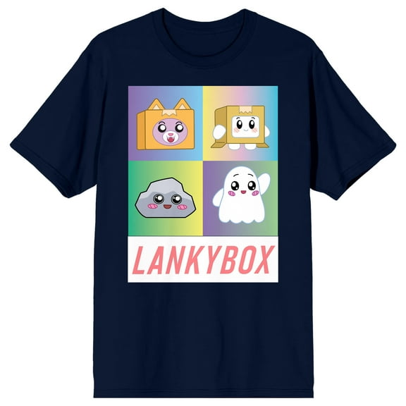 LankyBox Character Charms Crew Neck Short Sleeve Navy Women's T-shirt-Medium