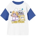 thumbnail image 1 of LankyBox Starry Character Group Shot Youth Blue & White Crew Neck Short Sleeve T-shirt-XS, 1 of 3
