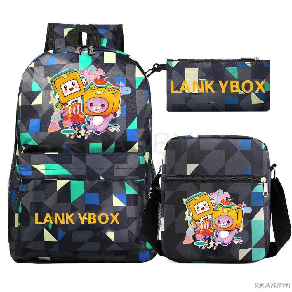 Lankybox Anime Backpacks Sets, Cartoon Animal Laptop Backpack Daypack