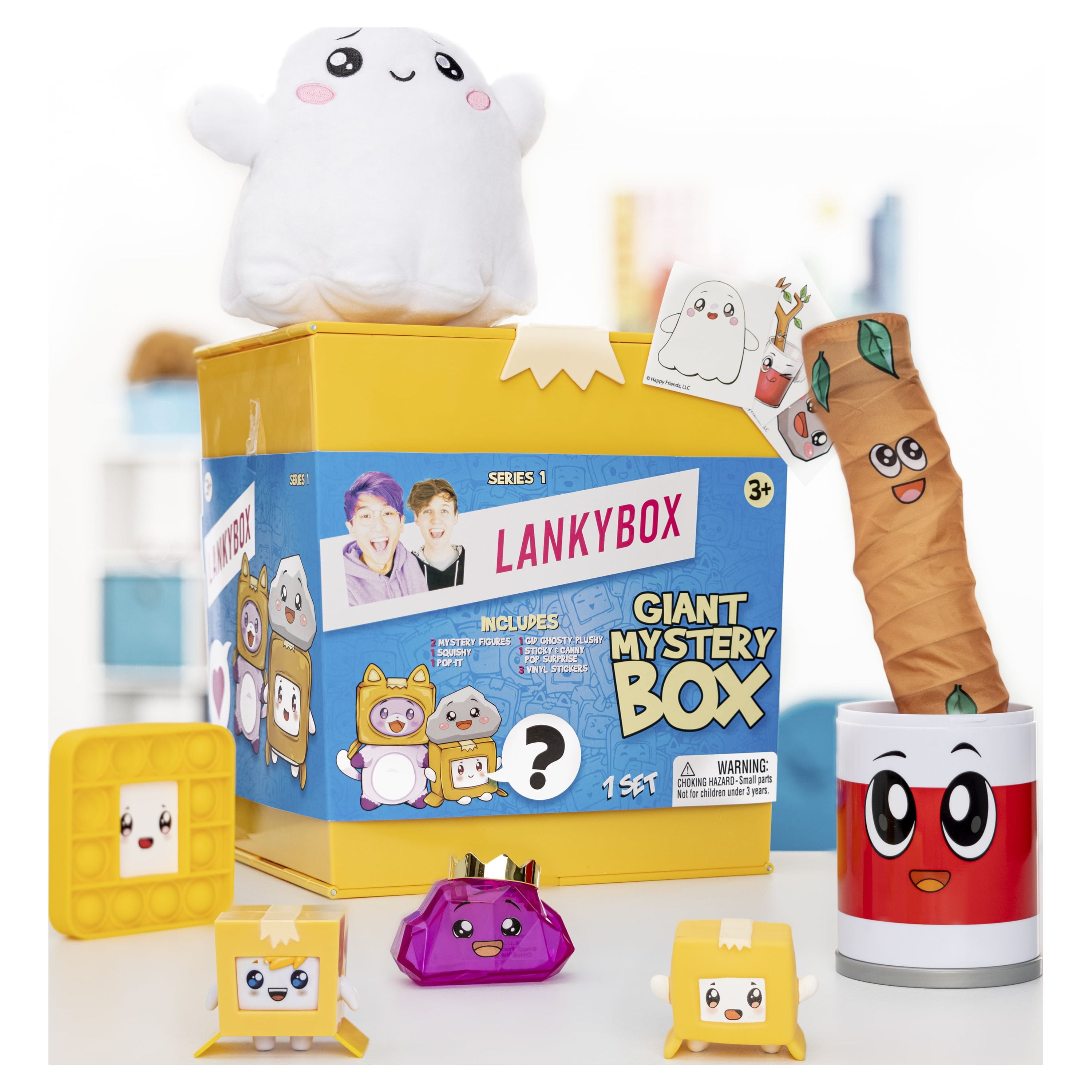 LankyBox Mini caja misteriosa, para los fanáticos más grandes, 2 figuras  misteriosas, 1 figura blanda, un pop-it y 3 calcomanías