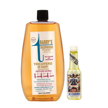 Lanman & Kemp Tricopherous Greasless 8oz + Aqua De Florida Peru 22ml (0.75oz)w Processing Caps