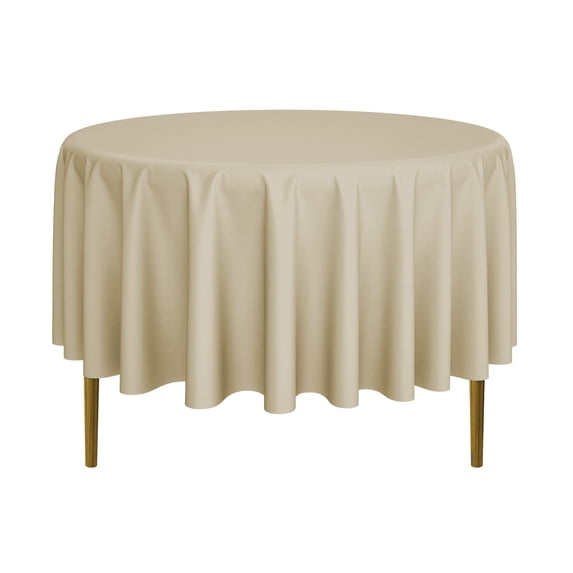 Lann's Linens - 10 Premium 90" Round Tablecloths for Wedding / Banquet / Restaurant - Polyester Fabric Table Cloths - Beige