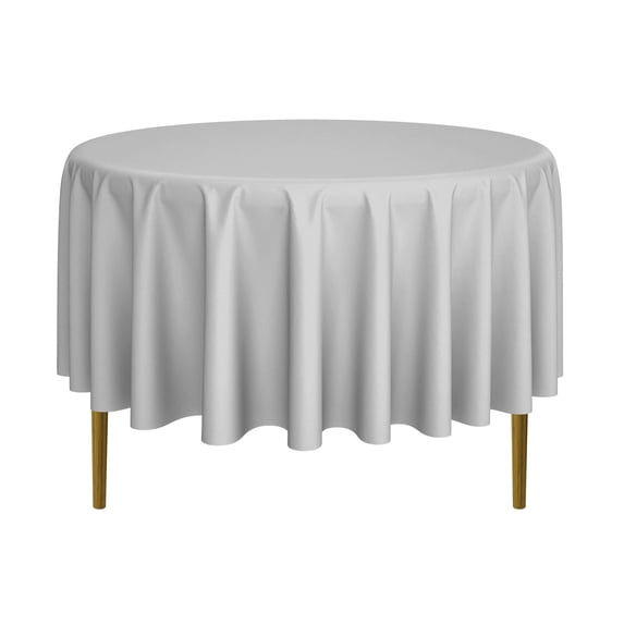 Lann's Linens - 10 Premium 90" Round Tablecloths for Wedding / Banquet / Restaurant - Polyester Fabric Table Cloths - Silver