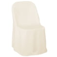 thumbnail image 1 of Lann's Linens 10 pcs Polyester Folding Chair Covers for Wedding/Party, Ivory, 1 of 4