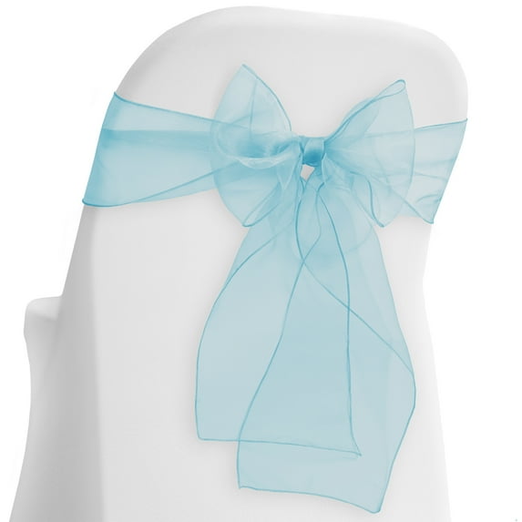 Lann's Linens - 100 Elegant Organza Wedding/Party Chair Cover Sashes/Bows - Ribbon Tie Back Sash - Turquoise