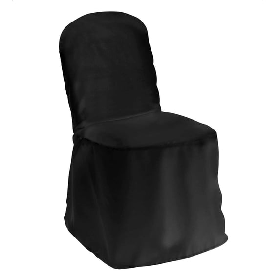 Lann's Linens 100 pcs Polyester Wedding/Party Banquet Chair Covers, Black