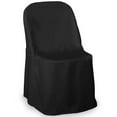 thumbnail image 1 of Lann's Linens 100 pcs Polyester Wedding/Party Folding Chair Covers, Black, 1 of 4
