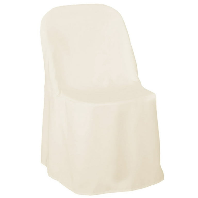 Lann's Linens 100 pcs Polyester Wedding/Party Folding Chair Covers, Ivory