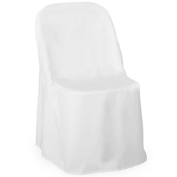 Lann's Linens 100 pcs Polyester Wedding/Party Folding Chair Covers, White