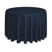 Lann's Linens - 108" Round Premium Tablecloth for Wedding / Banquet / Restaurant - Polyester Fabric Table Cloth - Navy Blue