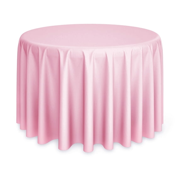 Lann's Linens - 108" Round Premium Tablecloth for Wedding / Banquet / Restaurant - Polyester Fabric Table Cloth - Pink