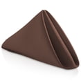 thumbnail image 1 of Lann's Linens Set of 12 Reusable Cloth Dinner Napkins, 20-in Polyester Fabric Napkins for Holiday, Wedding, Event, Machine Washable, Chocolate Brown, 1 of 9