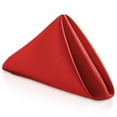 thumbnail image 1 of Lann's Linens Set of 12 Reusable Cloth Dinner Napkins, 20-inch Polyester Fabric Napkins for Holidays, Weddings and Events, Machine Washable, Red, 1 of 8