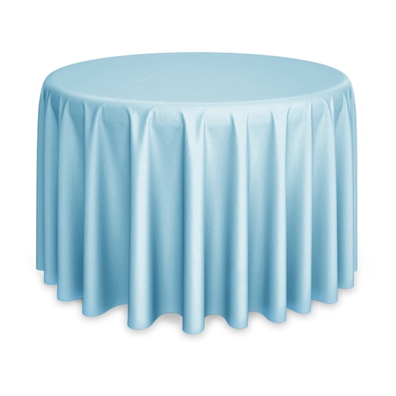Lann's Linens - 120" Round Premium Tablecloth for Wedding / Banquet / Restaurant - Polyester Fabric Table Cloth - Baby Blue