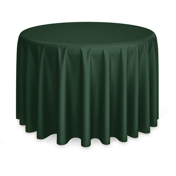 Lann's Linens - 120" Round Premium Tablecloth for Wedding / Banquet / Restaurant - Polyester Fabric Table Cloth - Hunter Green