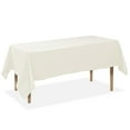 thumbnail image 1 of Lann's Linens 20 Pack 60 x 102 Inch Rectangular Tablecloth, Washable Polyester Fabric Table Cloth for Dining Tables, Restaurants, Weddings - Ivory, 1 of 8