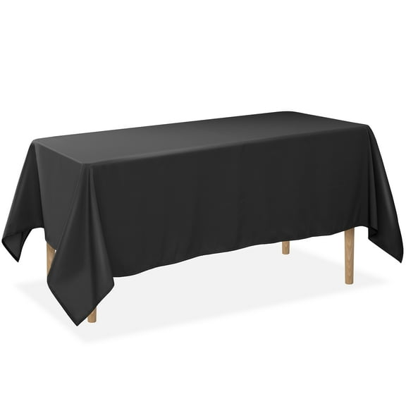 Lann's Linens 20 Pack 60 x 126 Inch Rectangular Tablecloth, Washable Polyester Fabric Table Cloth for Dining Tables, Restaurants, Weddings - Black