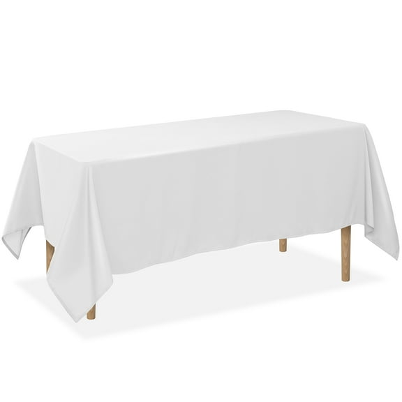 Lann's Linens 20 Pack 60 x 126 Inch Rectangular Tablecloth, Washable Polyester Fabric Table Cloth for Dining Tables, Restaurants, Weddings - White