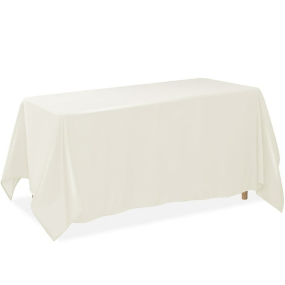 Lann's Linens 20 Pack 90 x 132 Inch Rectangular Tablecloth, Washable Polyester Fabric Table Cloth for Dining Tables, Restaurants, Weddings - Ivory