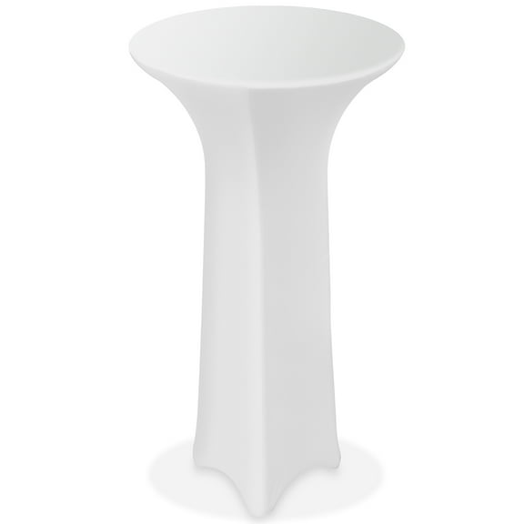 Lann's Linens - 30" Round Highboy Cocktail Table Cover, Stretch Spandex Fitted Tablecloth - White