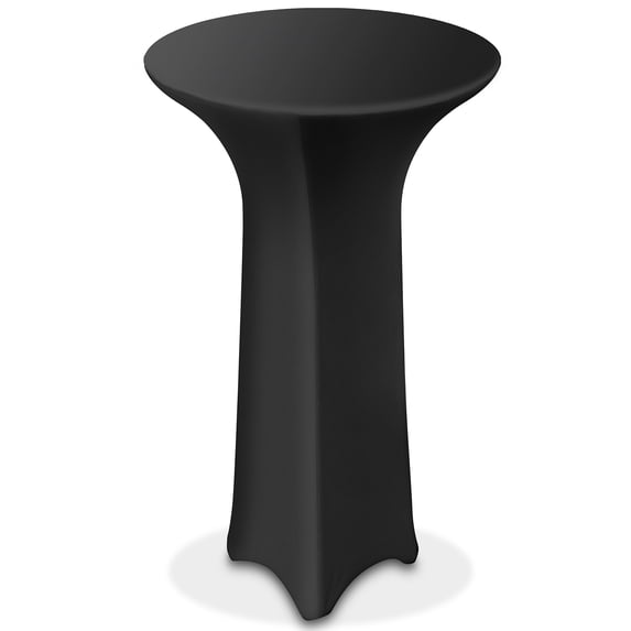 Lann's Linens - 32" Round Highboy Cocktail Table Cover, Stretch Spandex Fitted Tablecloth - Black
