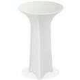 thumbnail image 1 of Lann's Linens - 32" Round Highboy Cocktail Table Cover, Stretch Spandex Fitted Tablecloth - White, 1 of 5