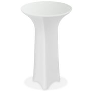 Lann's Linens - 32" Round Highboy Cocktail Table Cover, Stretch Spandex Fitted Tablecloth - White