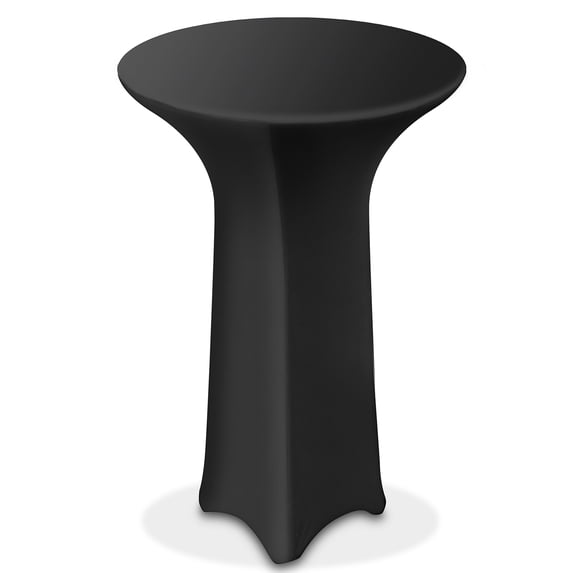 Lann's Linens - 36" Round Highboy Cocktail Table Cover, Stretch Spandex Fitted Tablecloth - Black